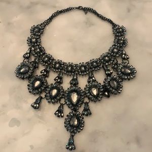PC Grayish Black Crystal Necklace